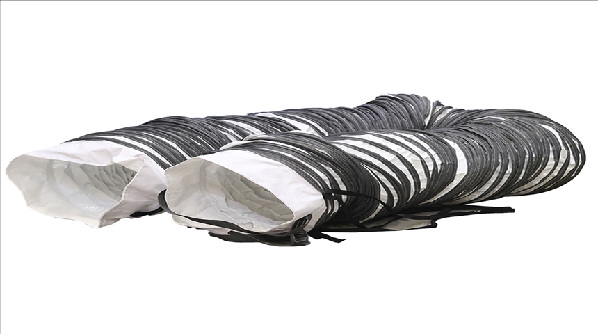 Luftschlauch grau/weiss 7.6 m &amp;#216; 305 mm inkl. Befestigungsgurt DN305