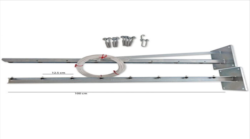 W&amp;#228;scheleinen Set f&amp;#252;r eine Wand, 1m/20m Seil